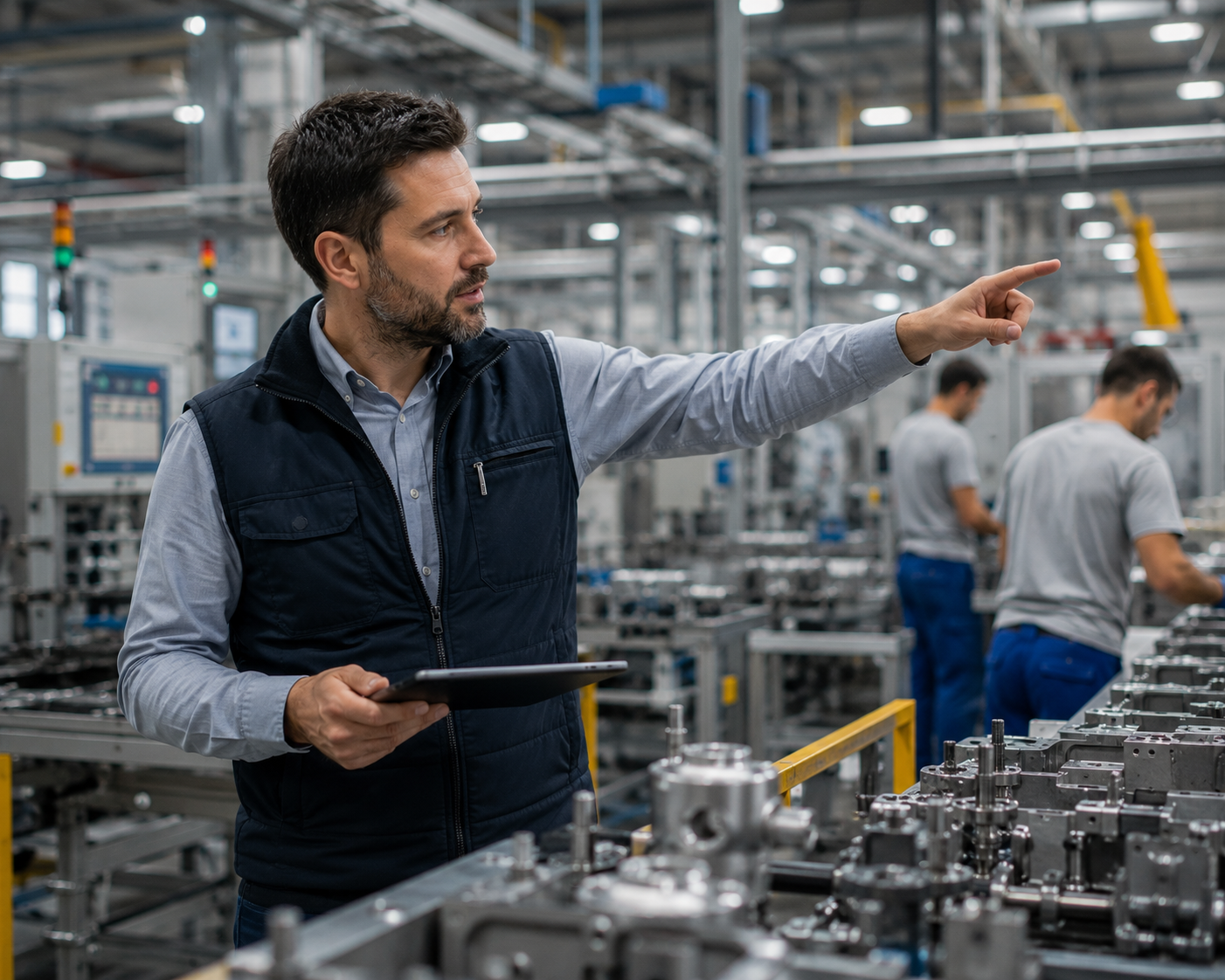 Superviseur dirigeant une ligne industrielle